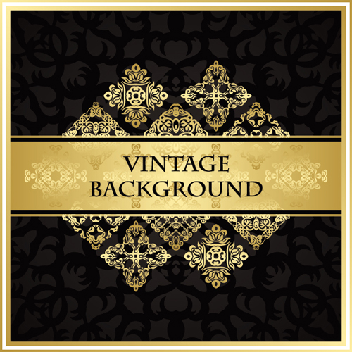 luxurious vintage backgrounds gold vector 06