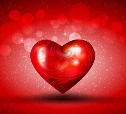Romantic heart valentine day background vector