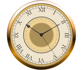 vintage wall clock vector material