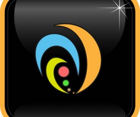 Abstract logos with textured background vector set 03