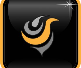 Abstract logos with textured background vector set 08