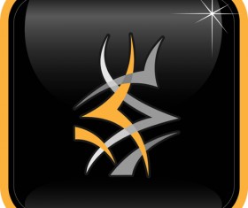 Abstract logos with textured background vector set 12