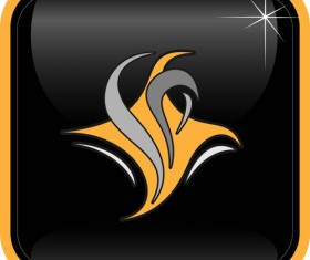 Abstract logos with textured background vector set 19