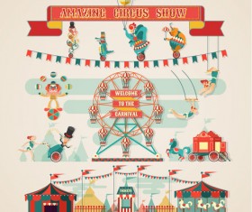 Amazing circus show vector illustration 01