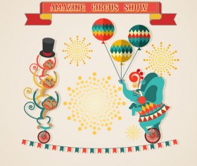 Amazing circus show vector illustration 02