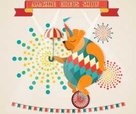Amazing circus show vector illustration 03