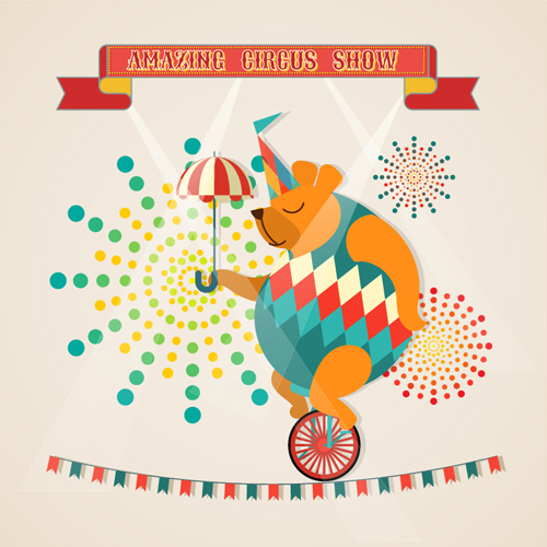 Amazing circus show vector illustration 03