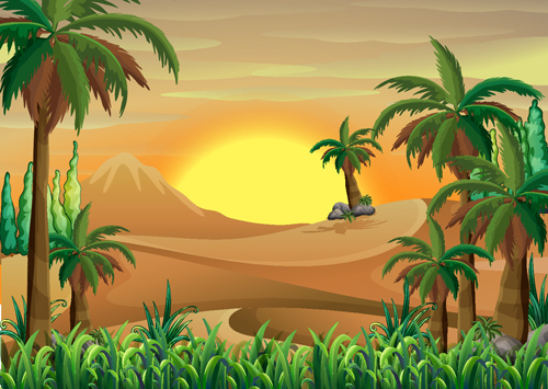 Background desert design elements vector 03