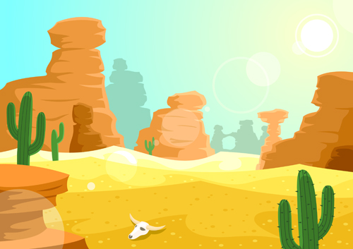 Background desert design elements vector 06
