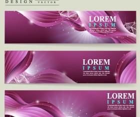 Banner corporate template purple vector 02
