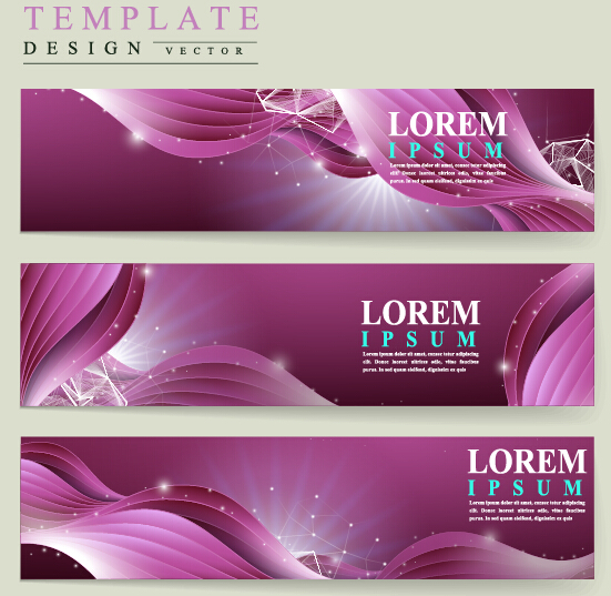 Banner corporate template purple vector 02