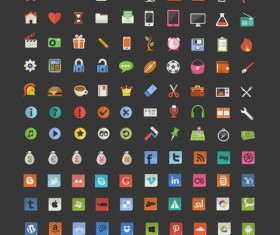 Beautiful flat icons set vectors