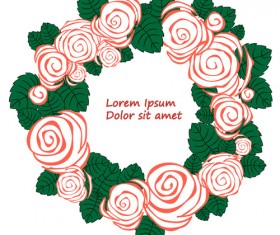 Beautiful rose wreath 02 vector