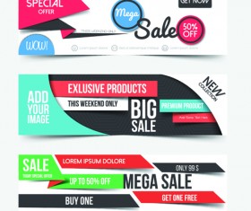 Big sale business web banners vectors 01