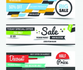 Big sale business web banners vectors 03