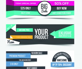 Big sale business web banners vectors 04