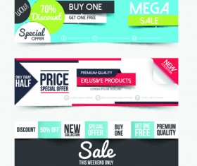 Big sale business web banners vectors 05