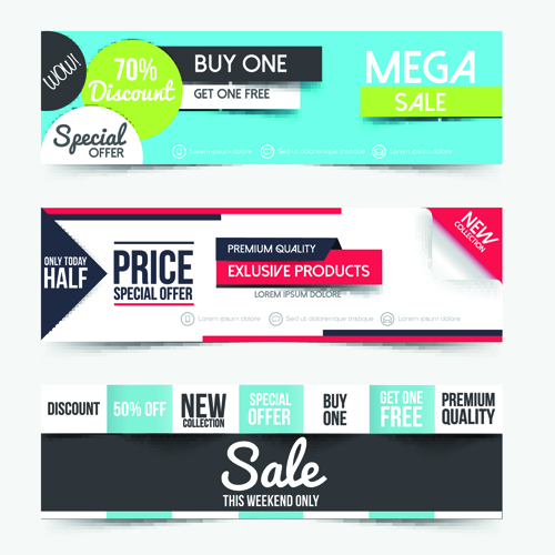 Big sale business web banners vectors 05