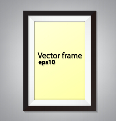 Black border photo frame vector set 04