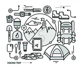 Black outline business template vector 02