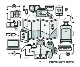 Black outline business template vector 03