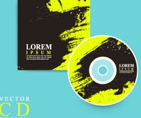 Black with green CD cover grunge vector