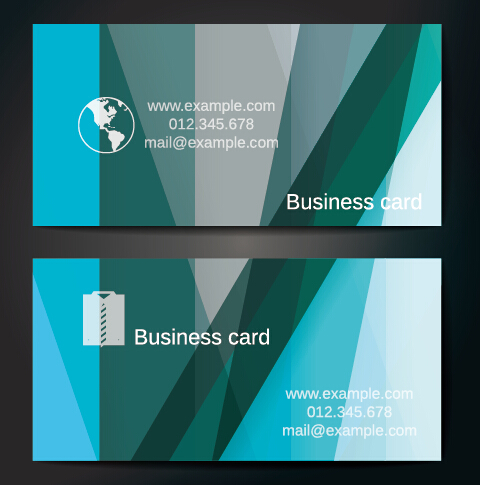 Business card abstract shape vector template 01