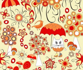 cartoon cute cat seamless pattern vectors 05