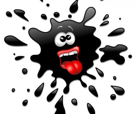 Cartoon ink spatter spilled funny vector