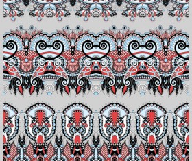 Cartoon ornament floral vector seamless borders 05