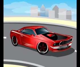 Cartoon sports car design vectors set 05