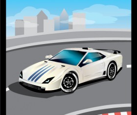 Cartoon sports car design vectors set 10