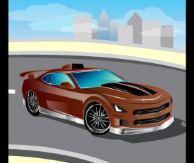 Cartoon sports car design vectors set 11