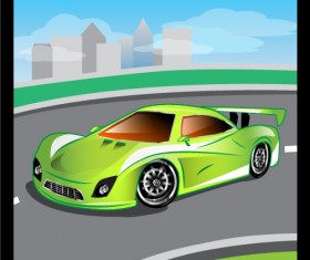 Cartoon sports car design vectors set 12