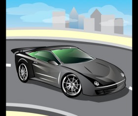 Cartoon sports car design vectors set 15