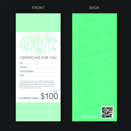 Cash gift voucher creative vector material 05