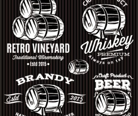 Cask beer label vector material