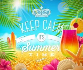 Charming summer party poster template vectors 02