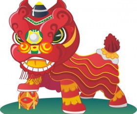 China styles Lion cartoon vector