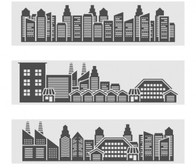City buildings banners vector graphics 01