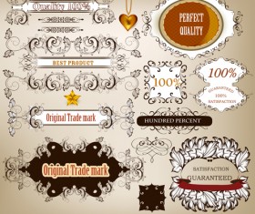 Classical ornaments frames vintage style vector set 01