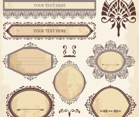 Classical ornaments frames vintage style vector set 02