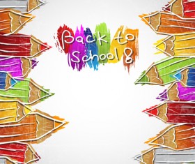 Colored pencil hand drawn school elements vector 05