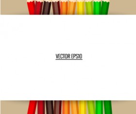 Colored pencil with paper background vector 02