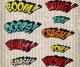 Comic styles text design vector material 01