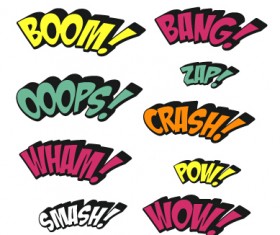 Comic styles text design vector material 02
