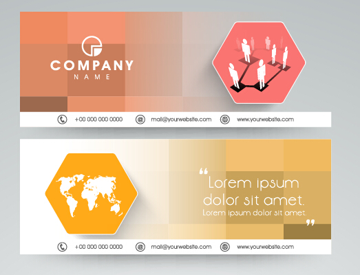 Company banners modern design vector 01