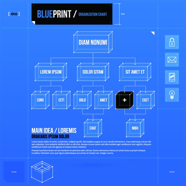 Concept business blueprint vector material