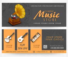 Creative music banners set vector 01