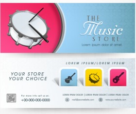 Creative music banners set vector 03